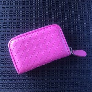 Bottega Veneta Woven Nappa Leather Zip Mini Wallet